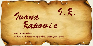 Ivona Rapović vizit kartica